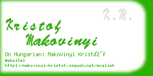 kristof makovinyi business card